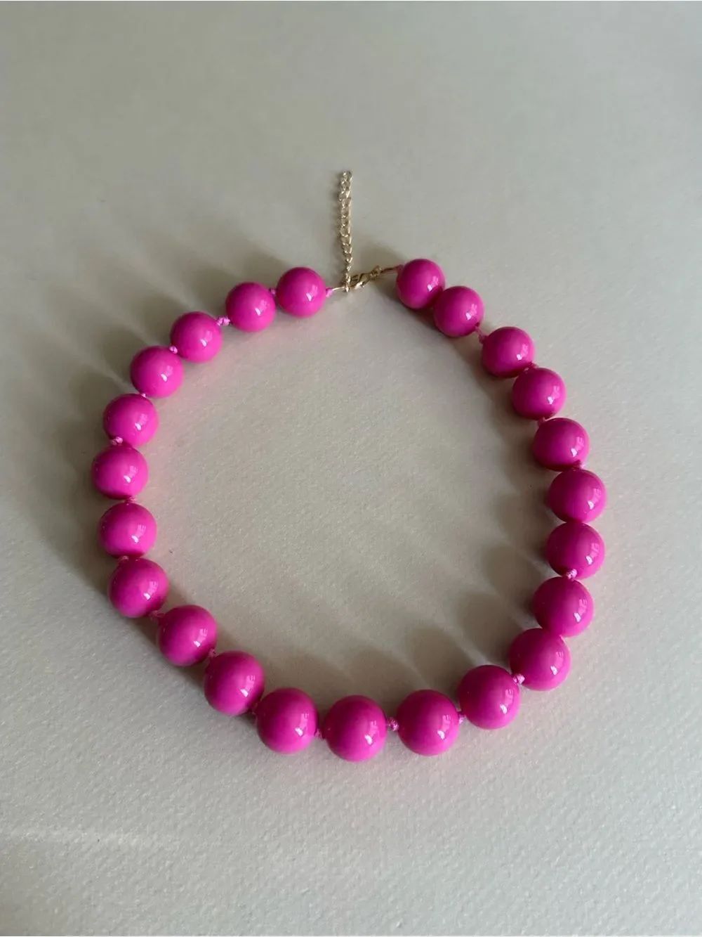 Hot Pink Beaded Necklace N2360